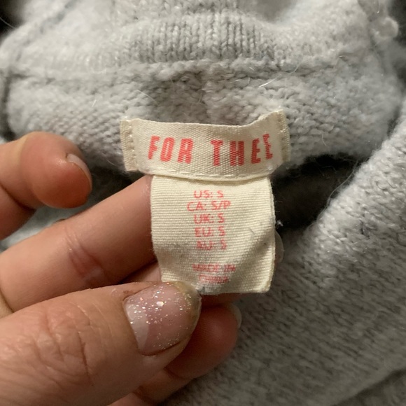 For Thee grey cowl neck tunic alpaca blend sweater - Picture 3 of 7